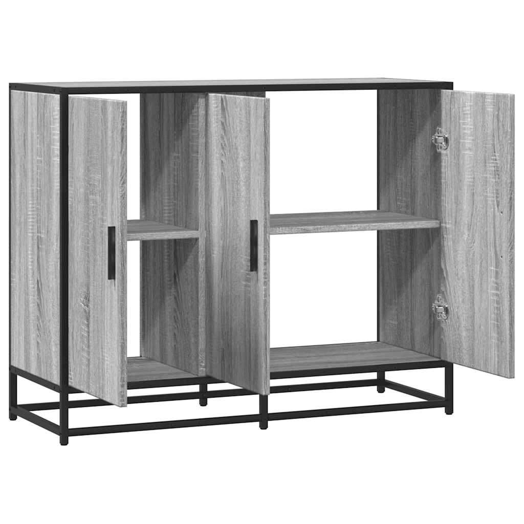 Dressoir 94x35x76 cm bewerkt hout grijs sonoma eikenkleurig