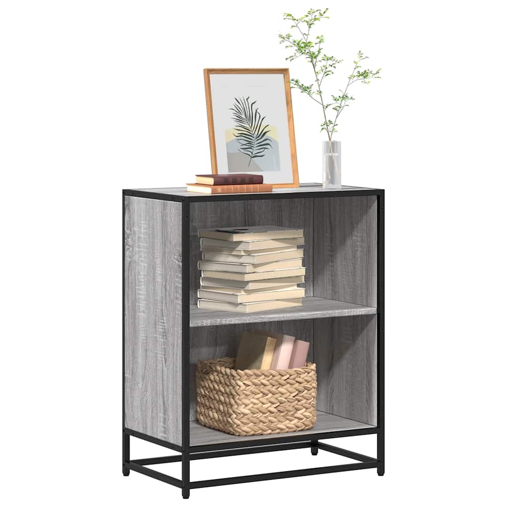 Boekenkast 60x35x76 cm bewerkt hout grijs sonoma eikenkleurig
