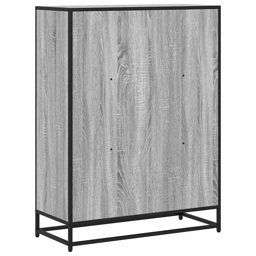 Boekenkast 80,5x35x107,5cm bewerkt hout grijs sonoma eikenkleur