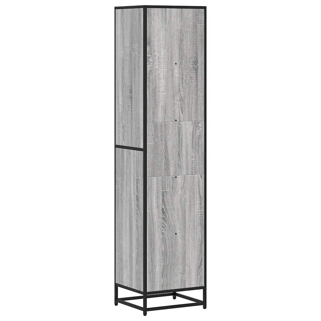 Boekenkast 40x35x170,5 cm bewerkt hout grijs sonoma eikenkleur