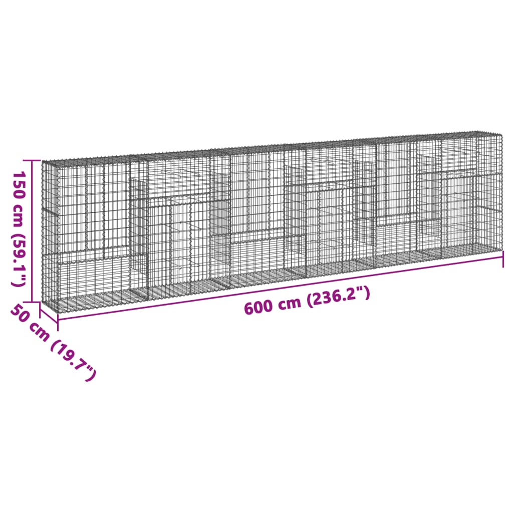 Schanskorf Gegalvaniseerd Ijzer Zilverkleurig 600 x 50 x 150 cm