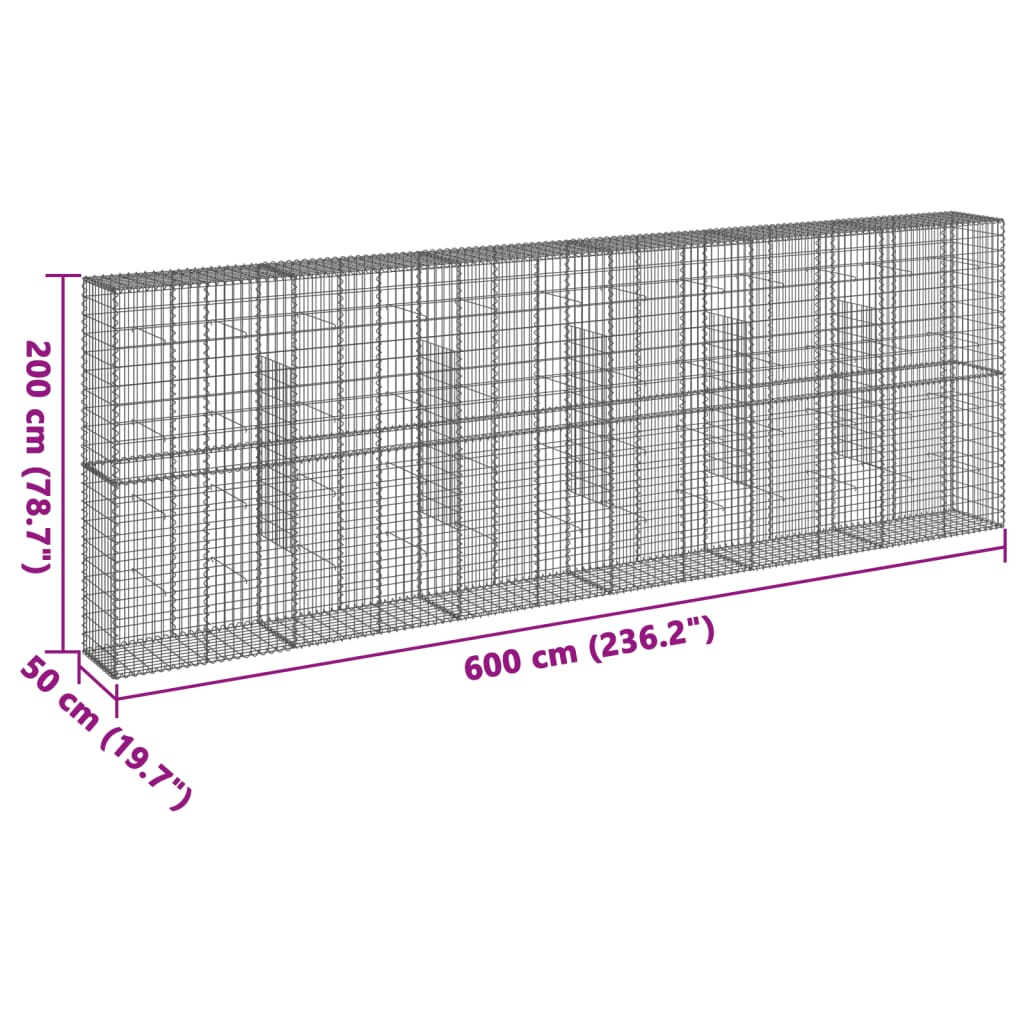 Schanskorf Gegalvaniseerd Ijzer Zilverkleurig 600 x 50 x 200 cm