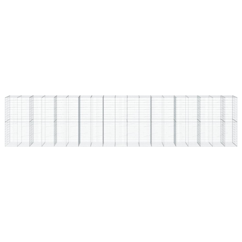 Schanskorf Gegalvaniseerd Ijzer Zilverkleurig Artisanaal Eikenkleurig 950 x 100 x 200 cm