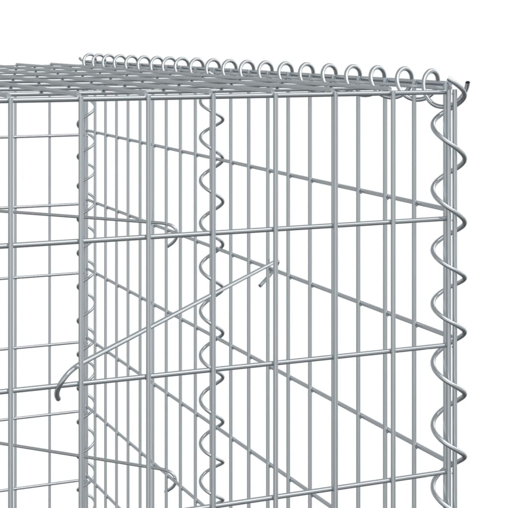 Schanskorf Gegalvaniseerd Ijzer Zilverkleurig Artisanaal Eikenkleurig 950 x 100 x 200 cm