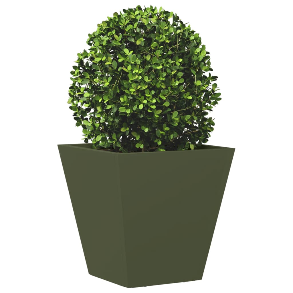 Plantenbakken Staal Olijfgroen 2 30 x 30 x 30 cm Staal/Groen