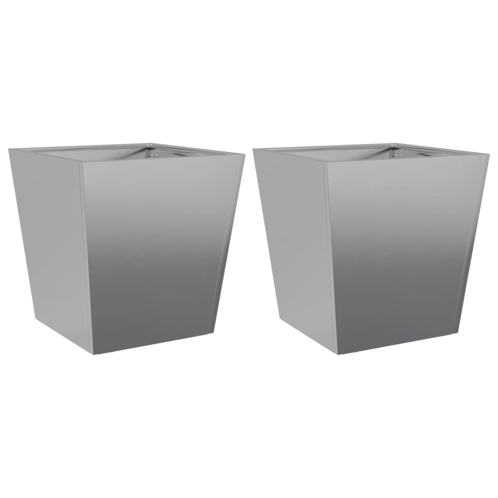 Plantenbakken Gegalvaniseerd Staal 2 40 x 40 x 40 cm Gegalvaniseerd staal/Grijs