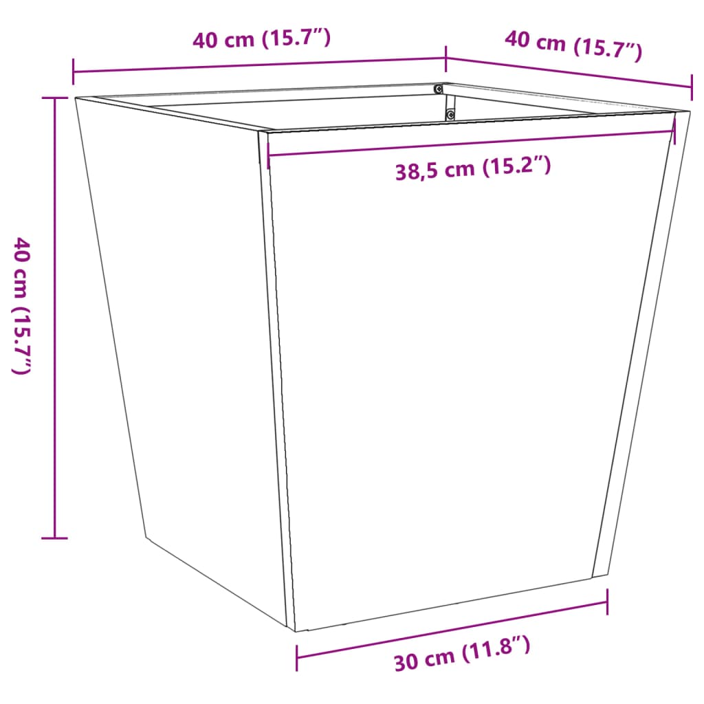 Plantenbakken Gegalvaniseerd Staal 2 40 x 40 x 40 cm Gegalvaniseerd staal/Grijs
