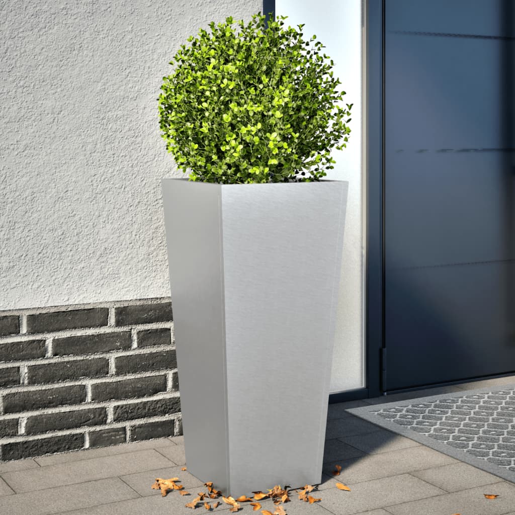 Plantenbakken Gegalvaniseerd Staal 2 35 x 35 x 75 cm Gegalvaniseerd staal/Grijs