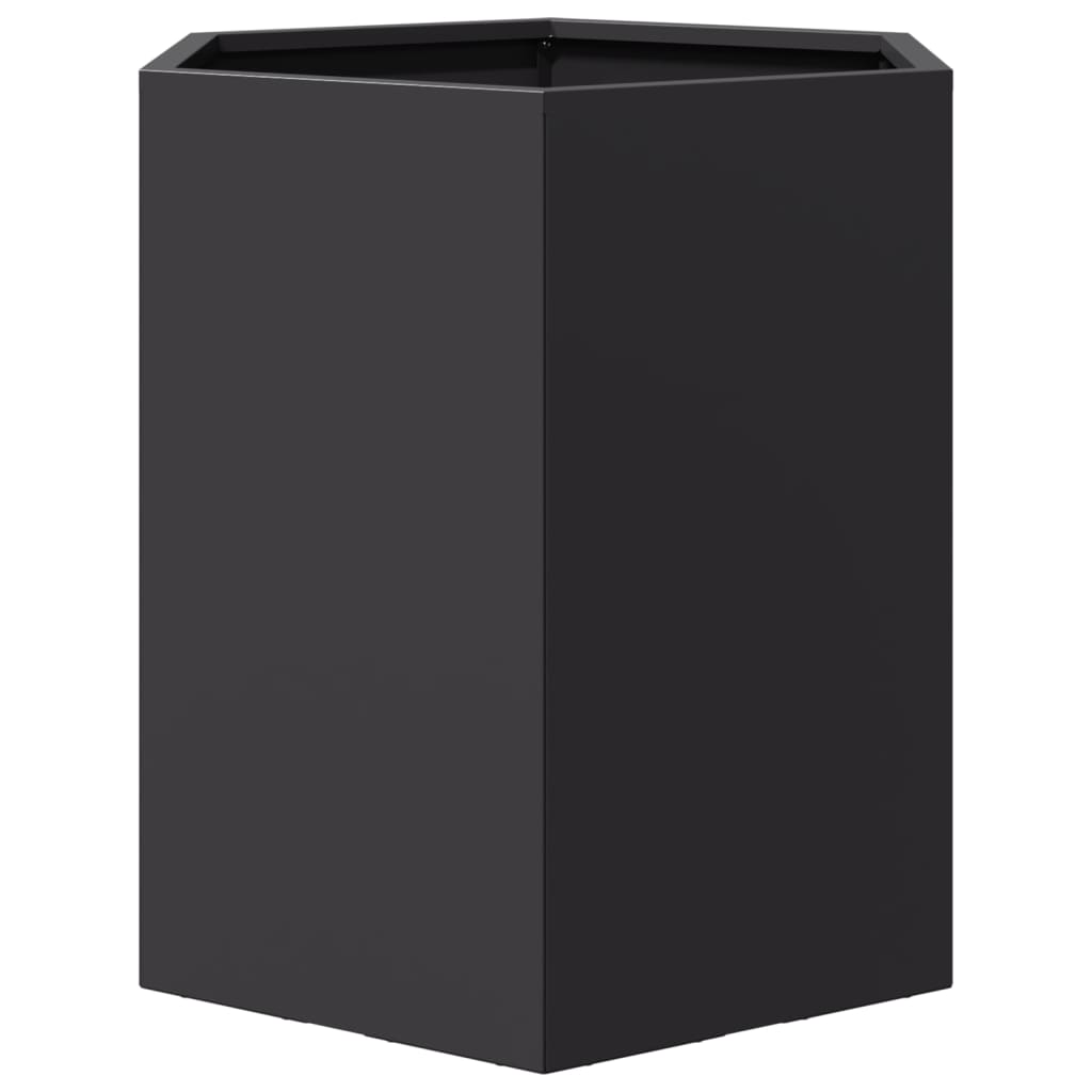 Plantenbakken Zeshoek Staal Zwart 2 46 x 40 x 45 cm Staal/Zwart