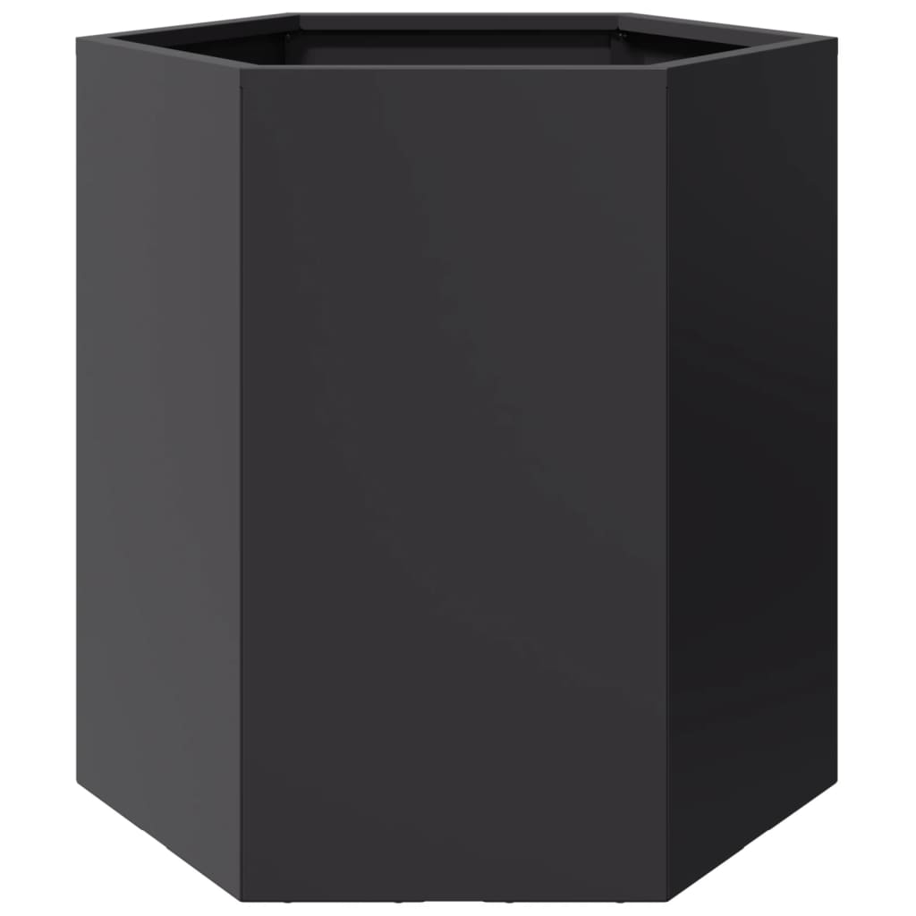 Plantenbakken Zeshoek Staal Zwart 2 46 x 40 x 45 cm Staal/Zwart