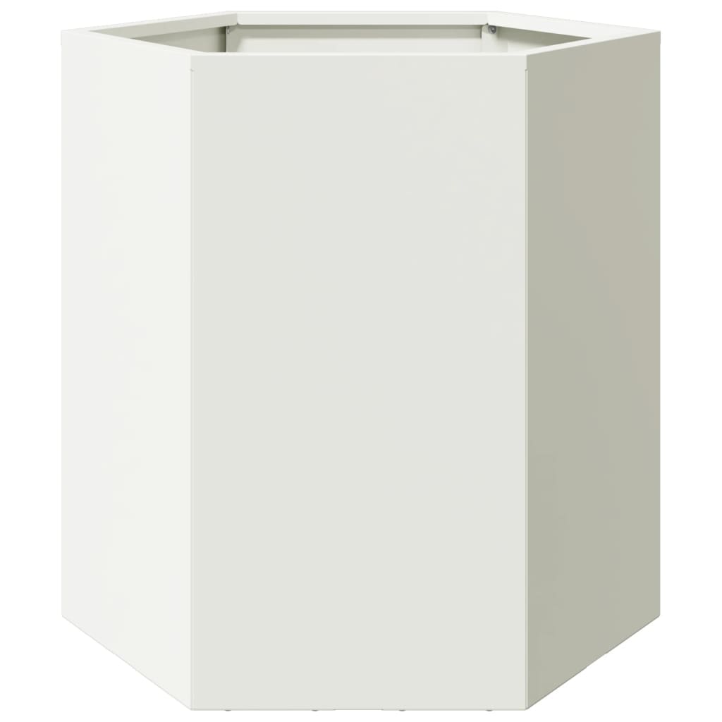Plantenbakken Zeshoek Staal Wit 2 46 x 40 x 45 cm Staal/Wit