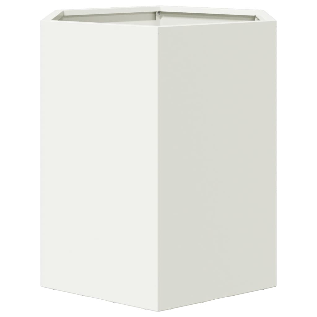 Plantenbakken Zeshoek Staal Wit 2 46 x 40 x 45 cm Staal/Wit