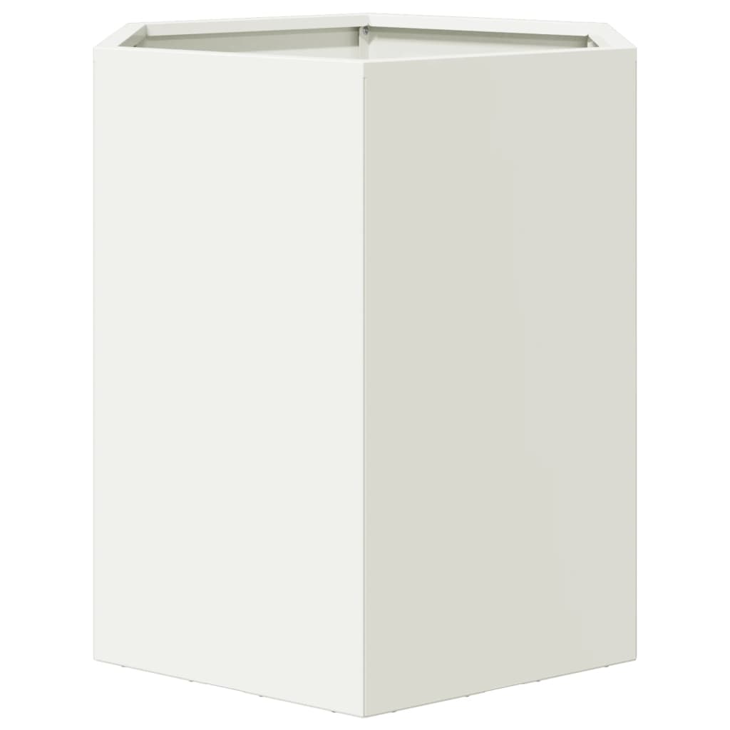 Plantenbakken Zeshoek Staal Wit 2 46 x 40 x 45 cm Staal/Wit
