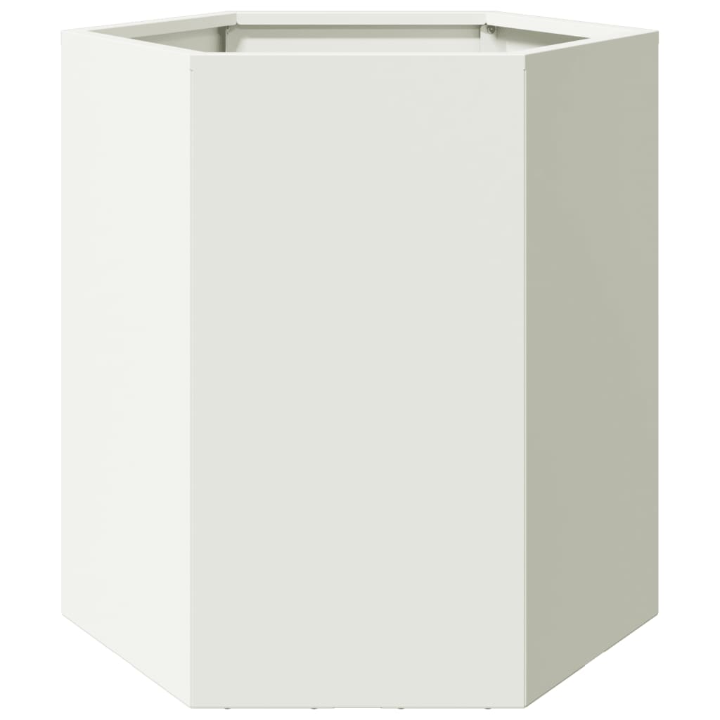 Plantenbakken Zeshoek Staal Wit 2 46 x 40 x 45 cm Staal/Wit
