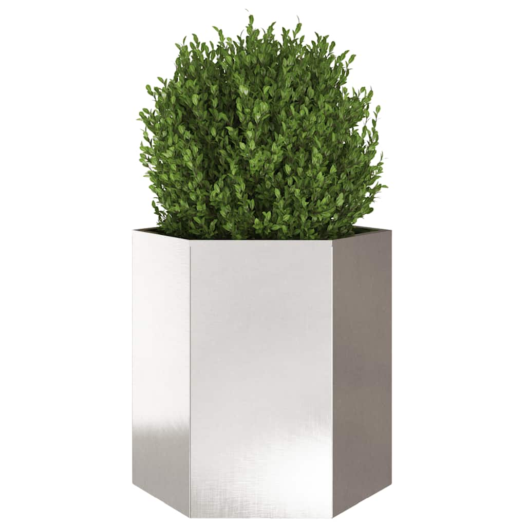 Plantenbakken Zeshoek Roestvrijstaal 2 46 x 40 x 45 cm Roestvrij staal/Lichtgrijs