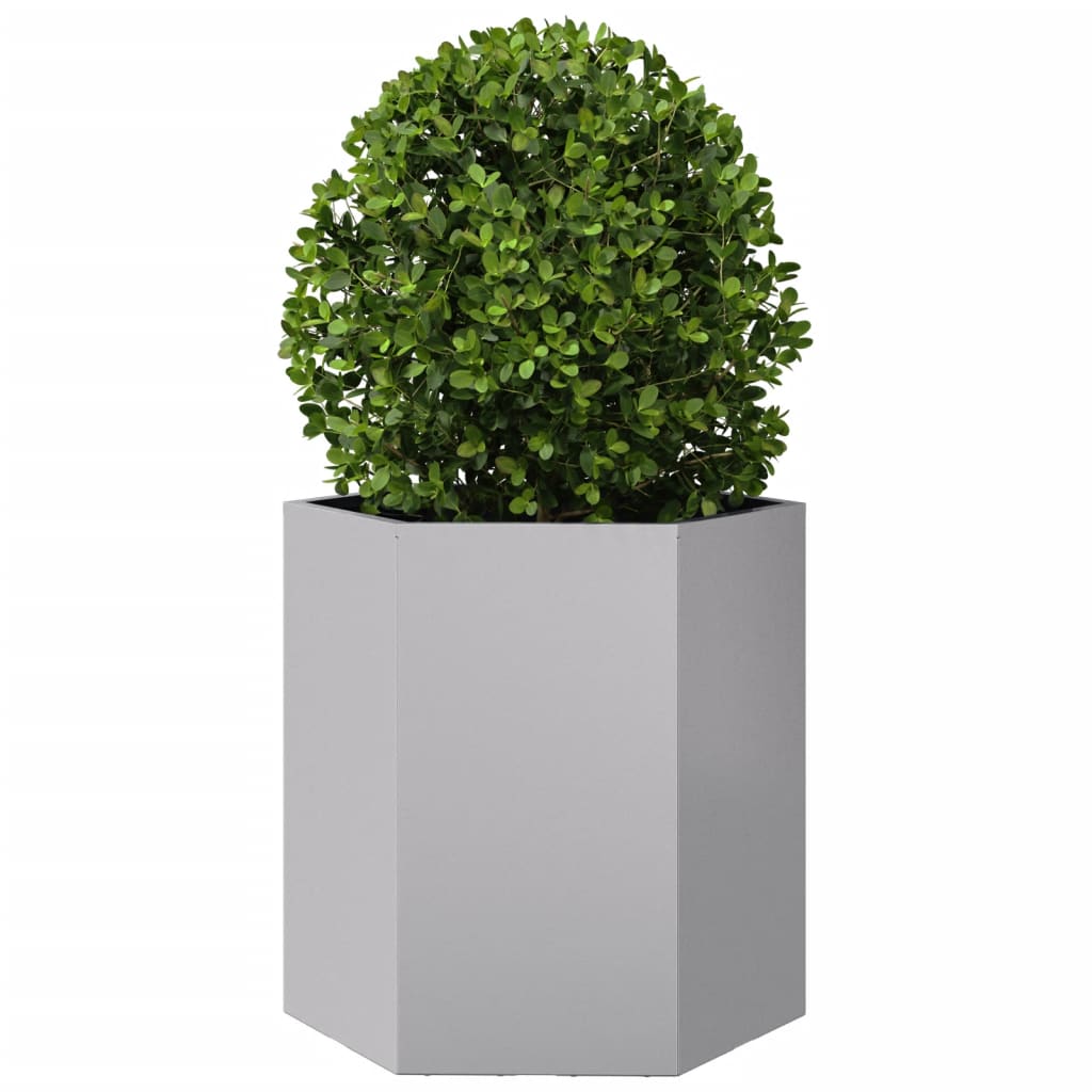 Plantenbakken Zeshoek Gegalvaniseerd Staal 2 46 x 40 x 45 cm Gegalvaniseerd staal/Grijs