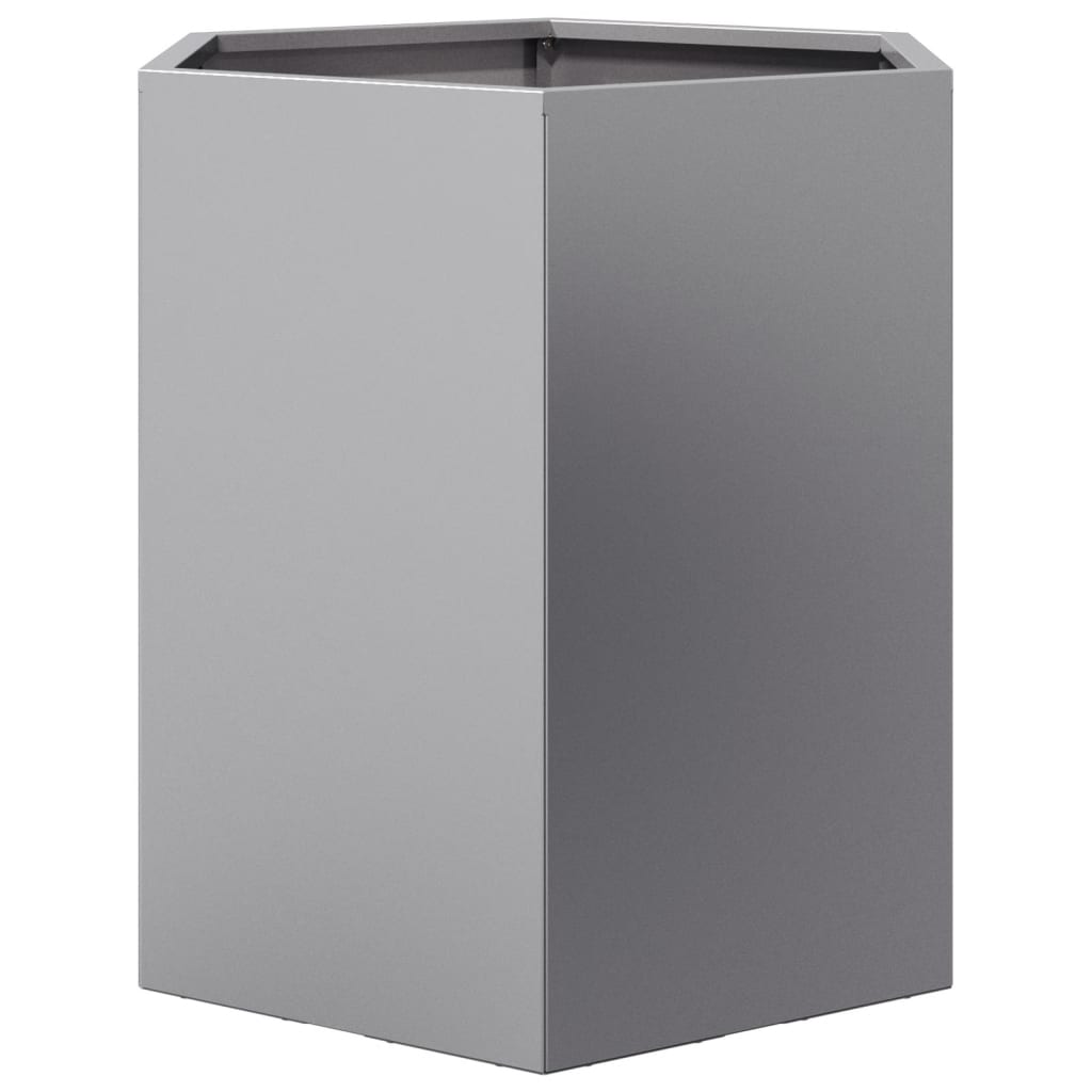 Plantenbakken Zeshoek Gegalvaniseerd Staal 2 46 x 40 x 45 cm Gegalvaniseerd staal/Grijs
