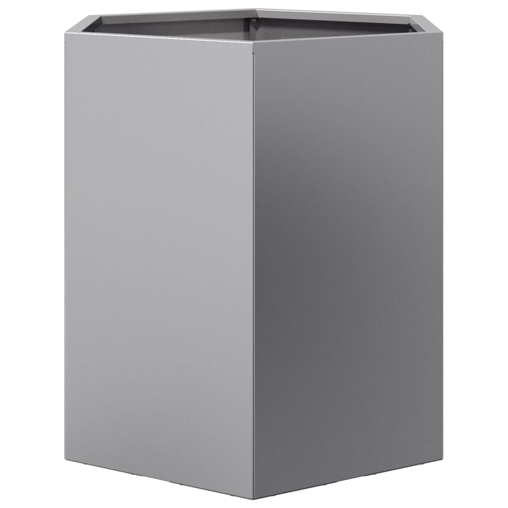 Plantenbakken Zeshoek Gegalvaniseerd Staal 2 46 x 40 x 45 cm Gegalvaniseerd staal/Grijs
