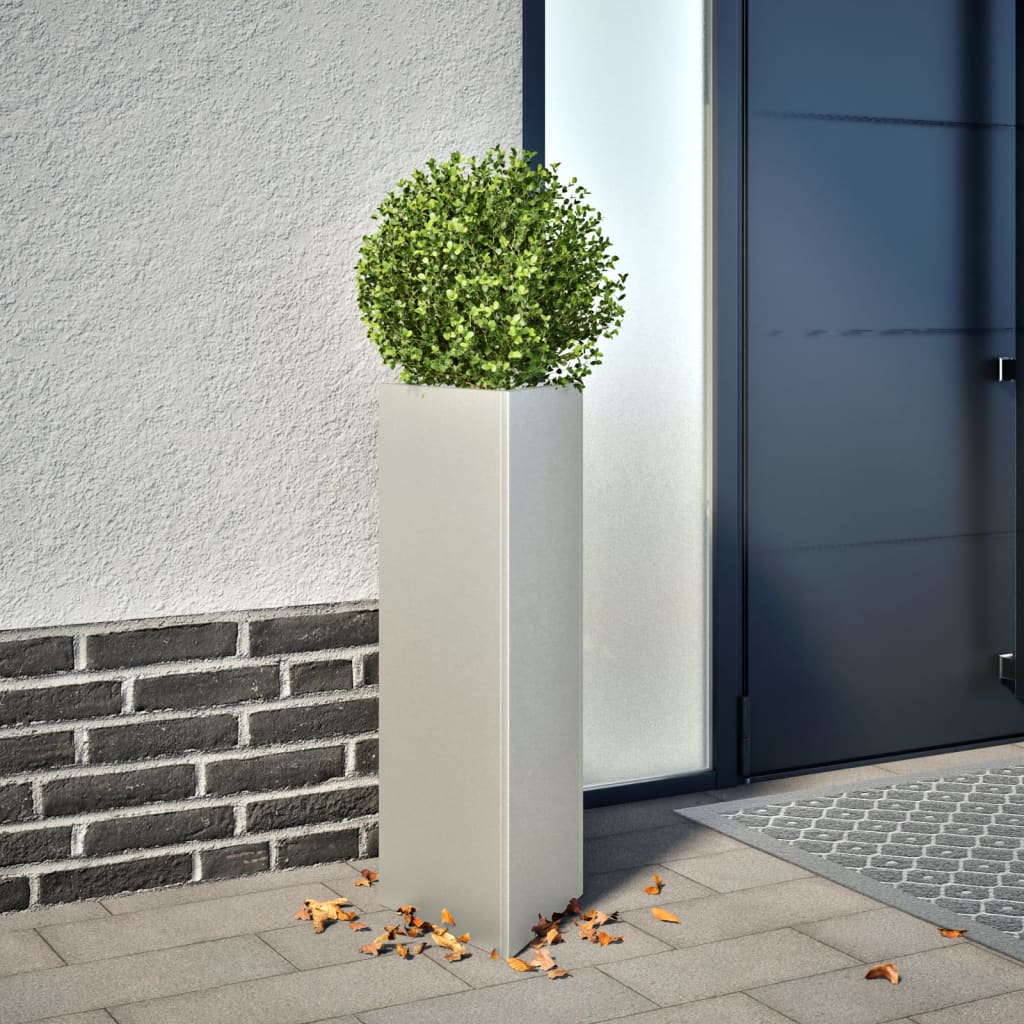 Plantenbakken Driehoek Roestvrij Staal 2 30 x 26 x 75 cm Roestvrij staal/Lichtgrijs