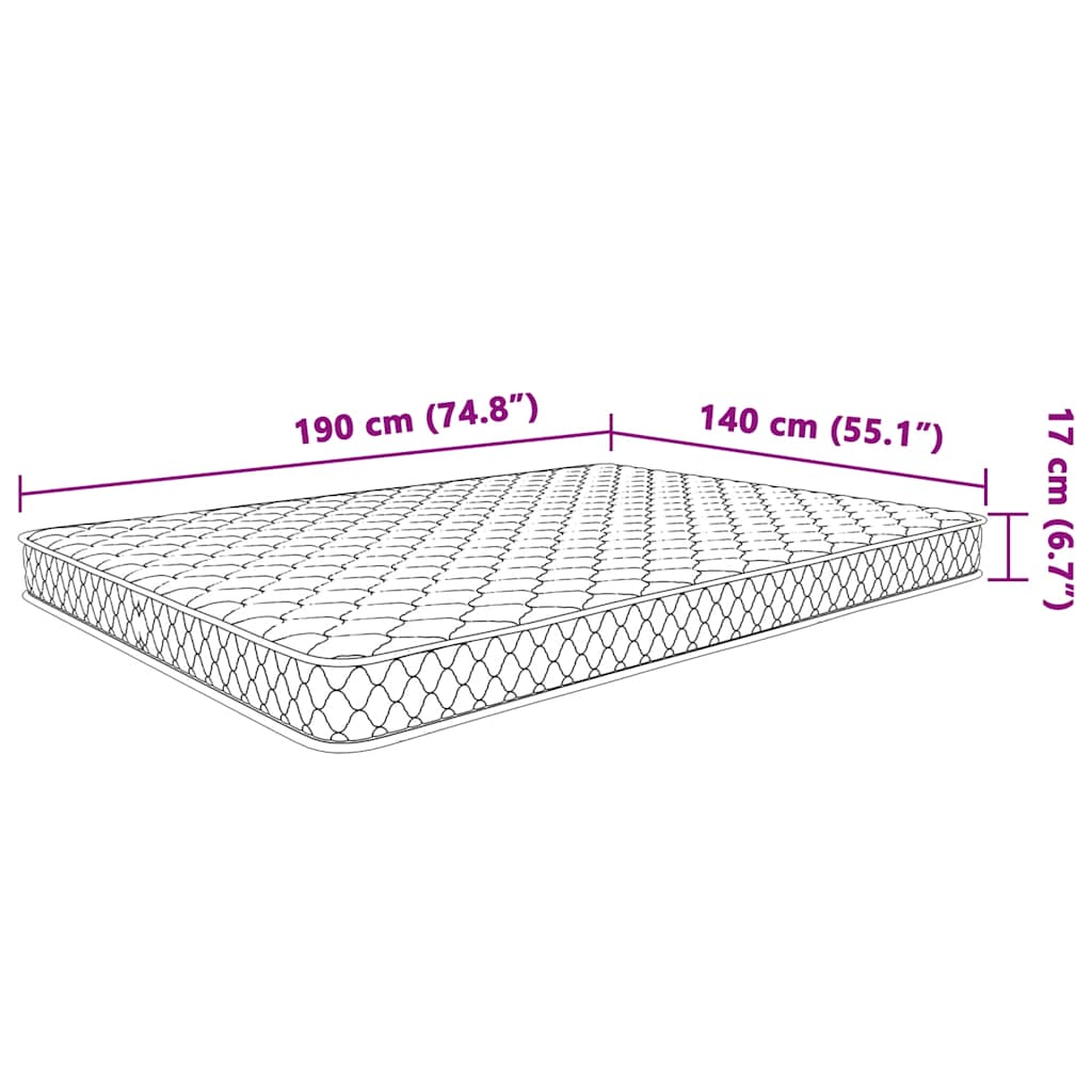 Traagschuimmatras 140x190x17 cm wit