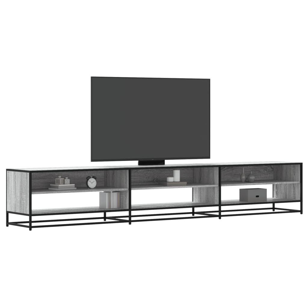 Tv-meubel 270x40x46 cm bewerkt hout grijs sonoma eikenkleurig