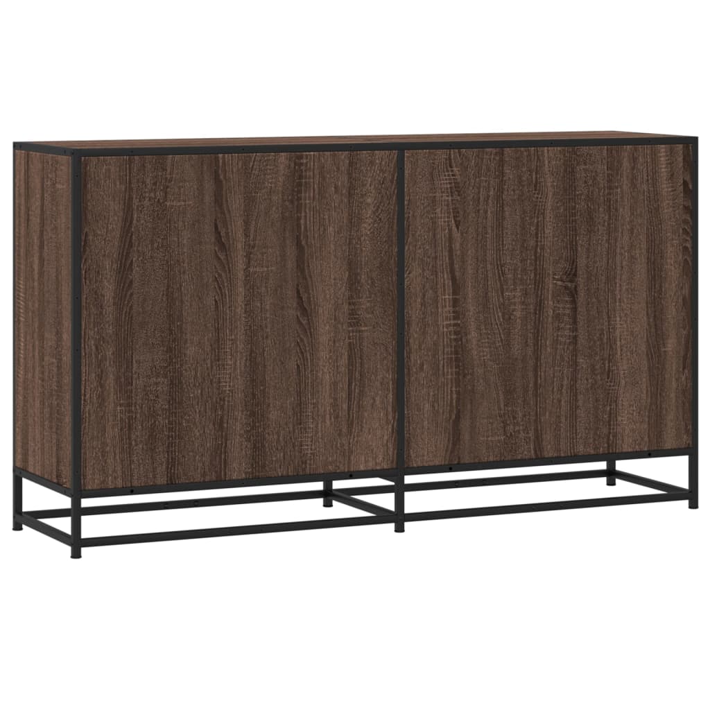 Dressoir 134x35x76 cm bewerkt hout bruin eikenkleurig