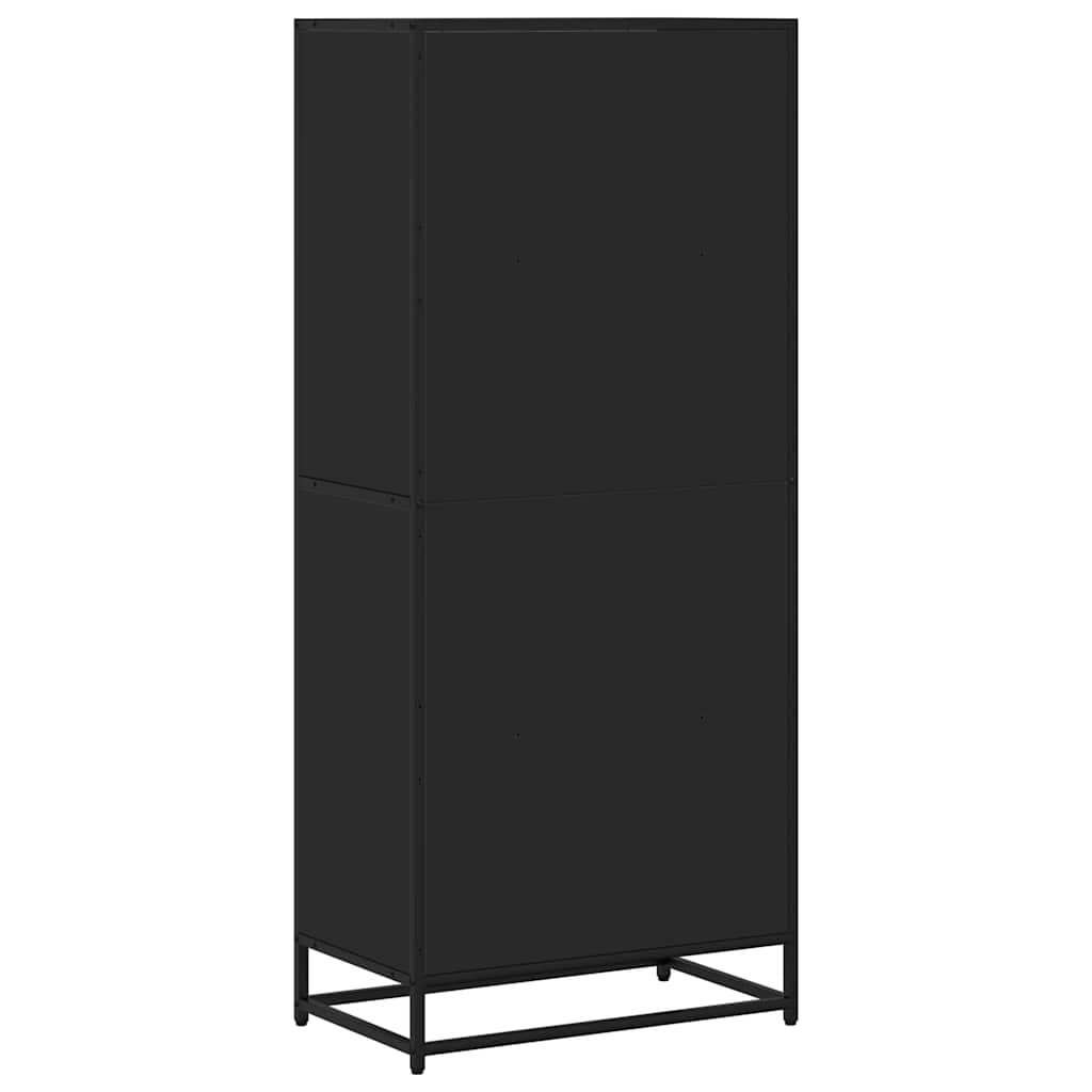 Boekenkast 60x35x139 cm bewerkt hout zwart