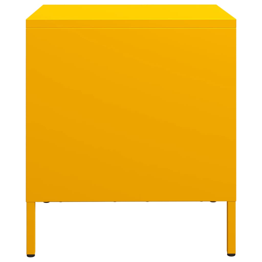 Nachtkastjes 2 st 35x39x43,5 cm staal mosterdgeel