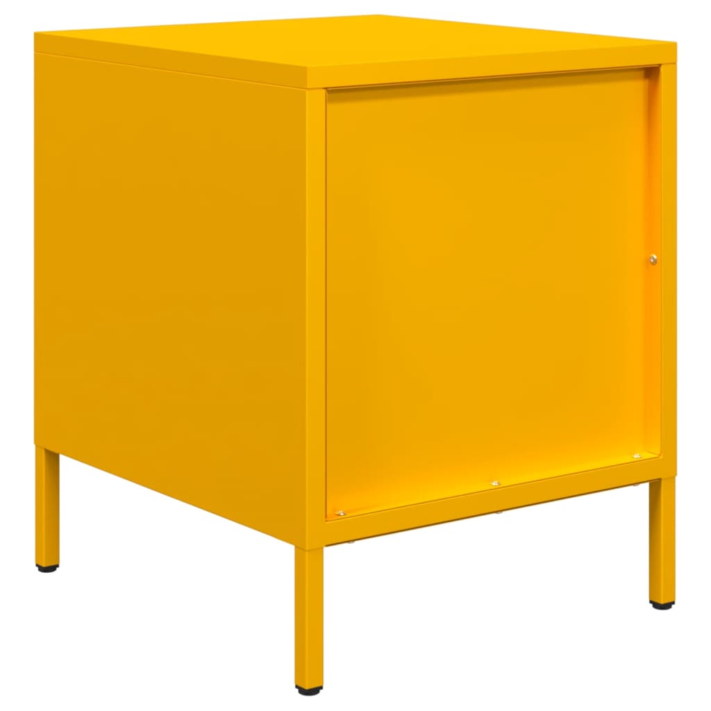 Nachtkastjes 2 st 35x39x43,5 cm staal mosterdgeel