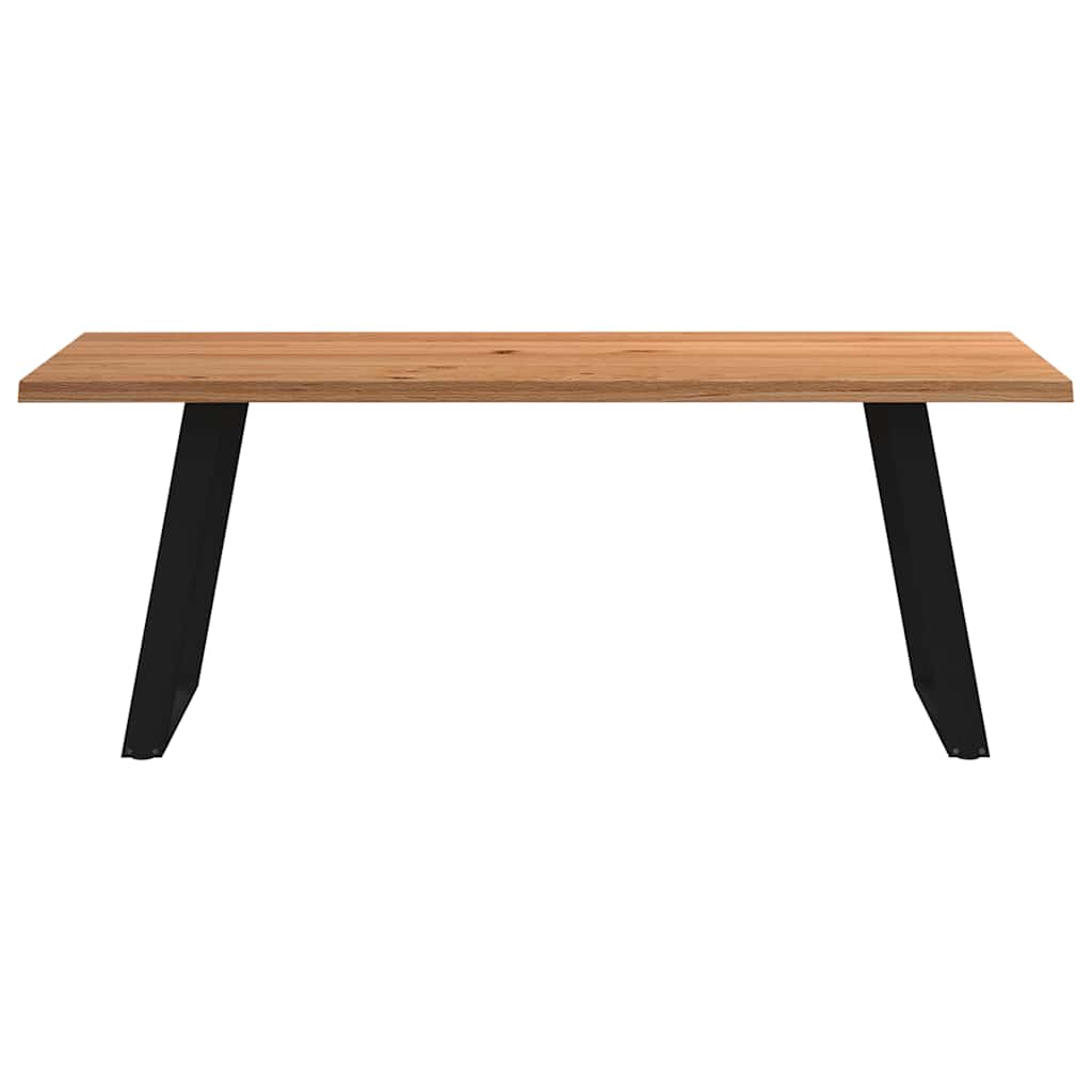 Eettafel met natuurlijke rand massief eikenhout rechthoekig