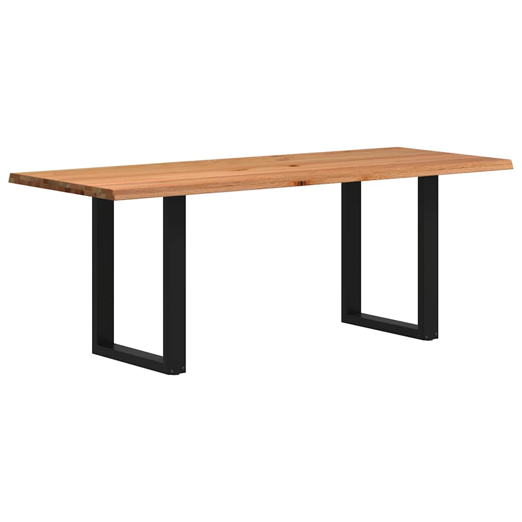 Eettafel met natuurlijke rand massief eikenhout rechthoekig