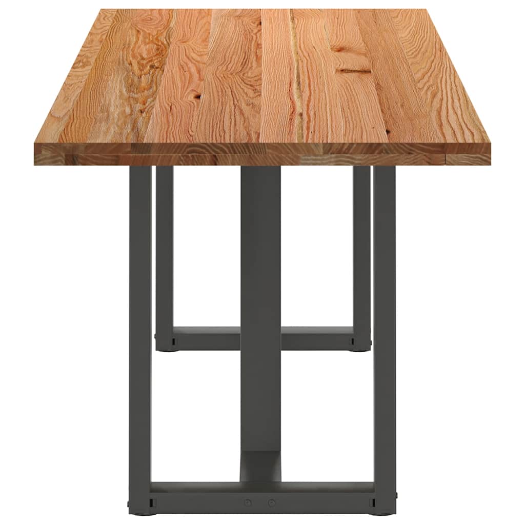 Eettafel rechthoekig 220x80x74 cm massief eikenhout lichtbruin