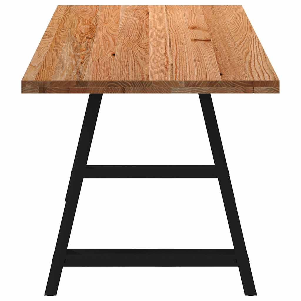 Eettafel rechthoekig 220x80x74 cm massief eikenhout lichtbruin