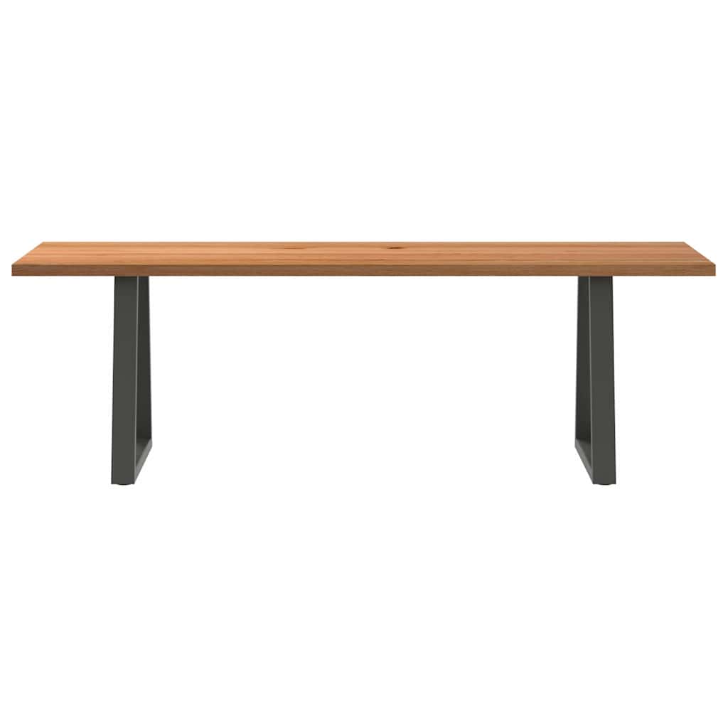Eettafel rechthoekig 240x80x74 cm massief eikenhout lichtbruin