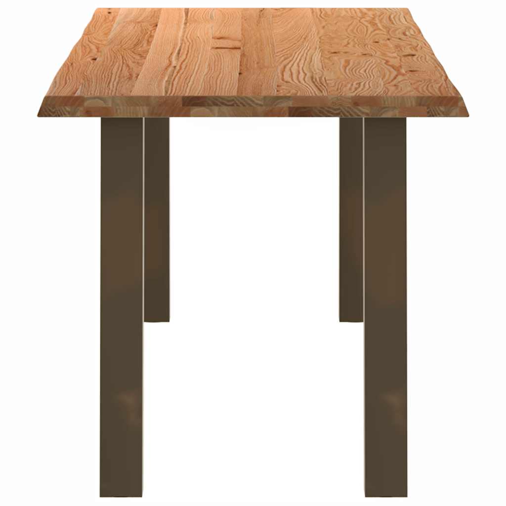 Eettafel met natuurlijke rand 240x80x74 cm massief eikenhout