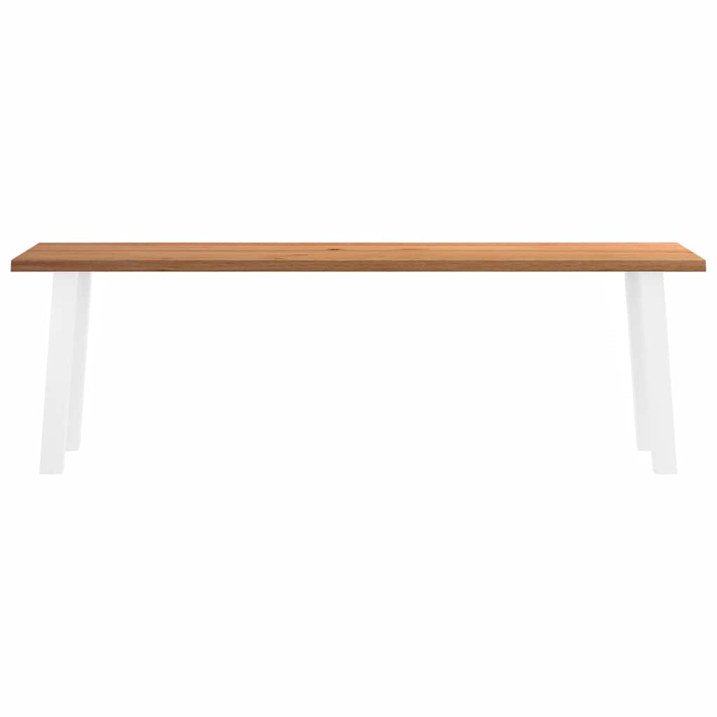 Eettafel met natuurlijke rand 240x80x74 cm massief eikenhout