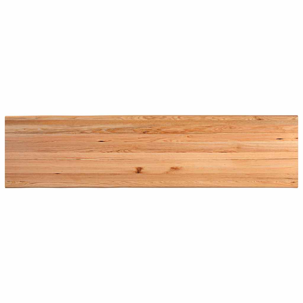 Eettafel met natuurlijke rand 320x80x74 cm massief eikenhout