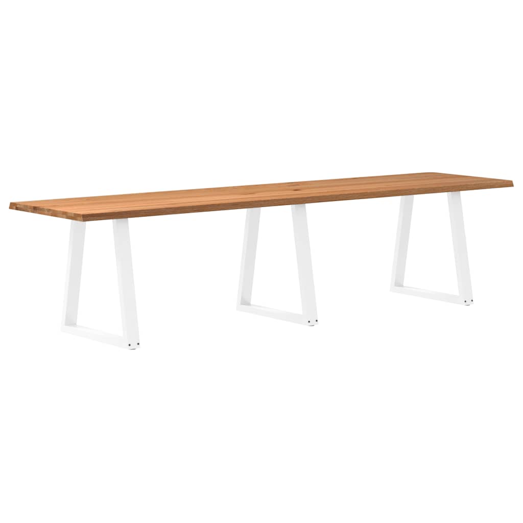 Eettafel met natuurlijke rand 320x80x74 cm massief eikenhout