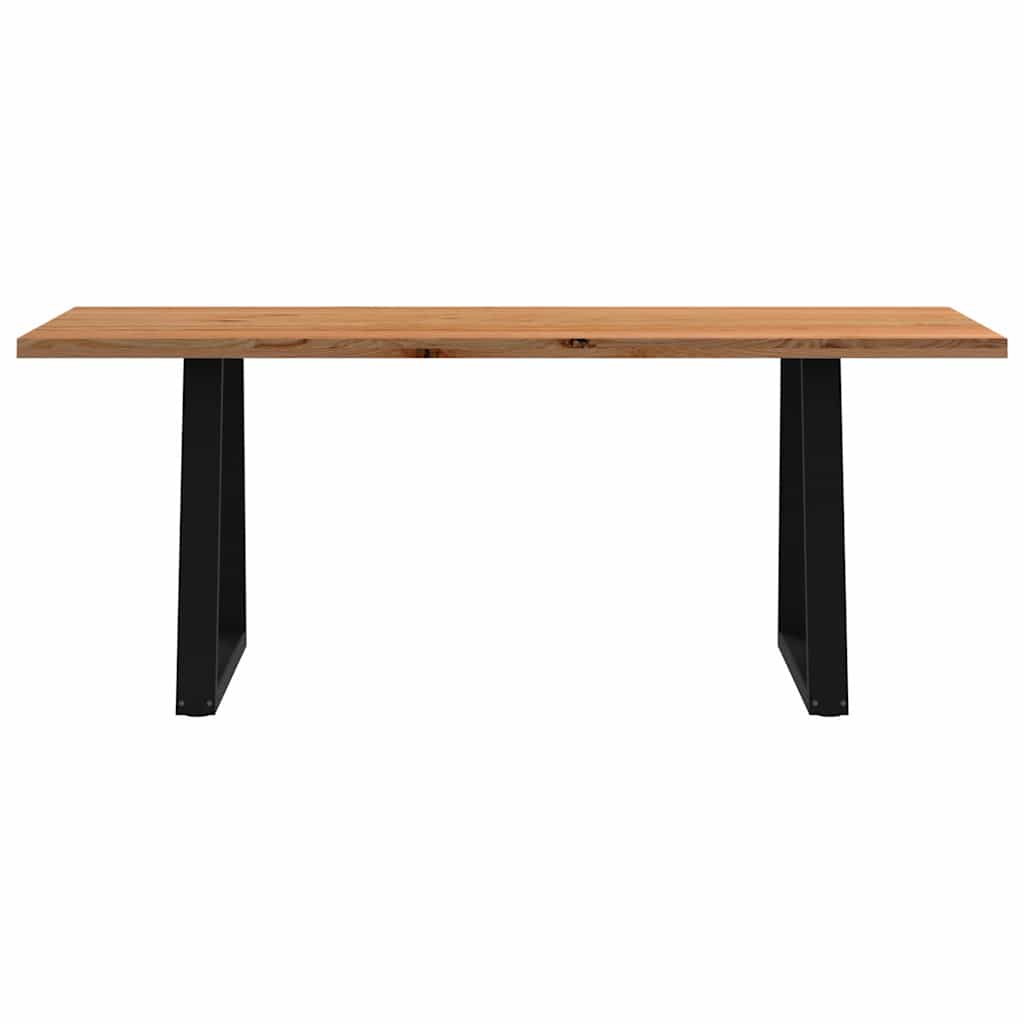 Eettafel rechthoekig 200x90x74 cm massief eikenhout lichtbruin