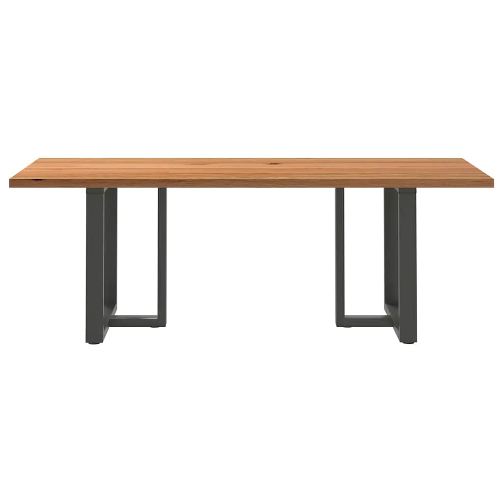 Eettafel rechthoekig 220x90x74 cm massief eikenhout lichtbruin
