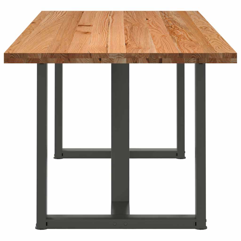 Eettafel rechthoekig 220x90x74 cm massief eikenhout lichtbruin