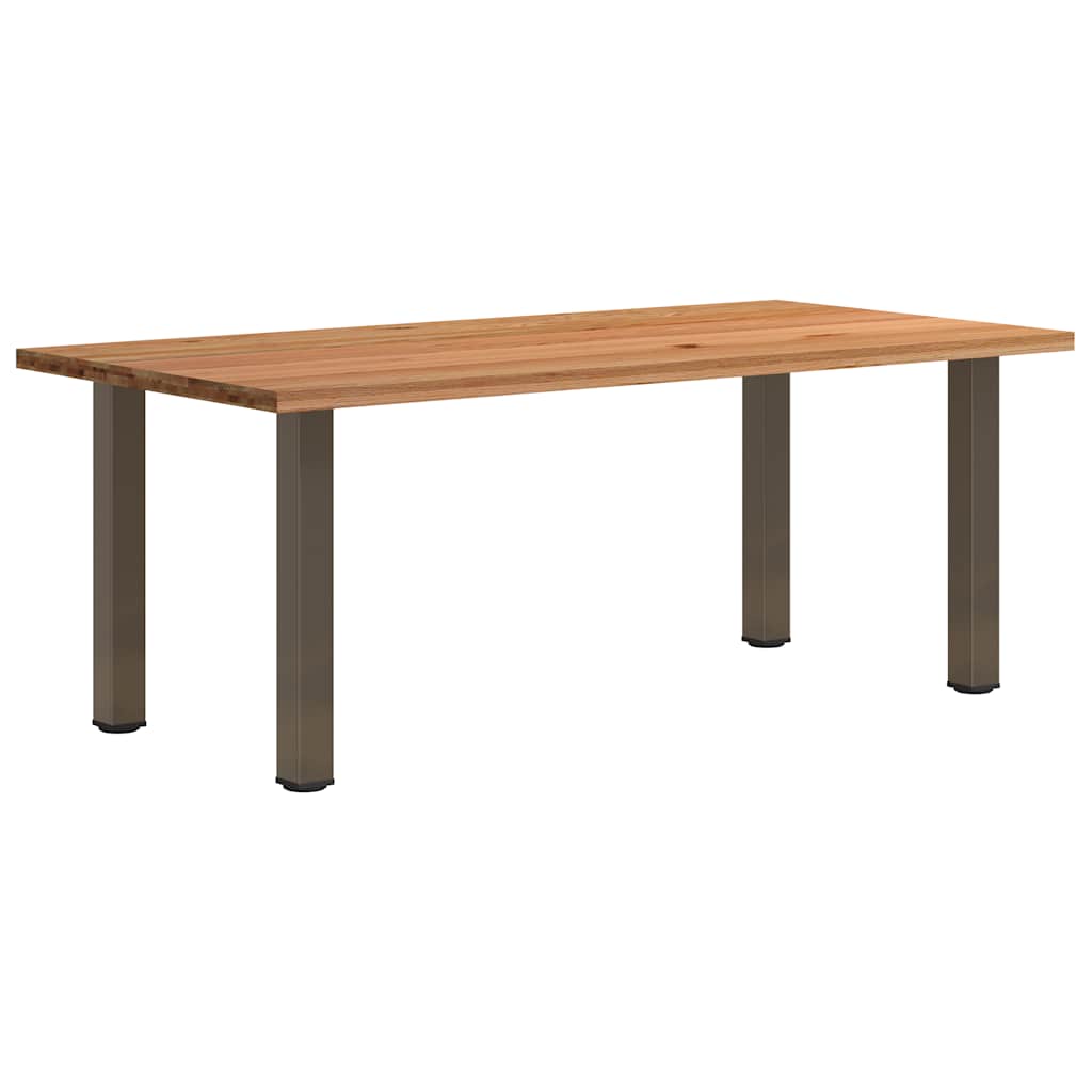 Eettafel rechthoekig 200x100x74 cm massief eikenhout lichtbruin