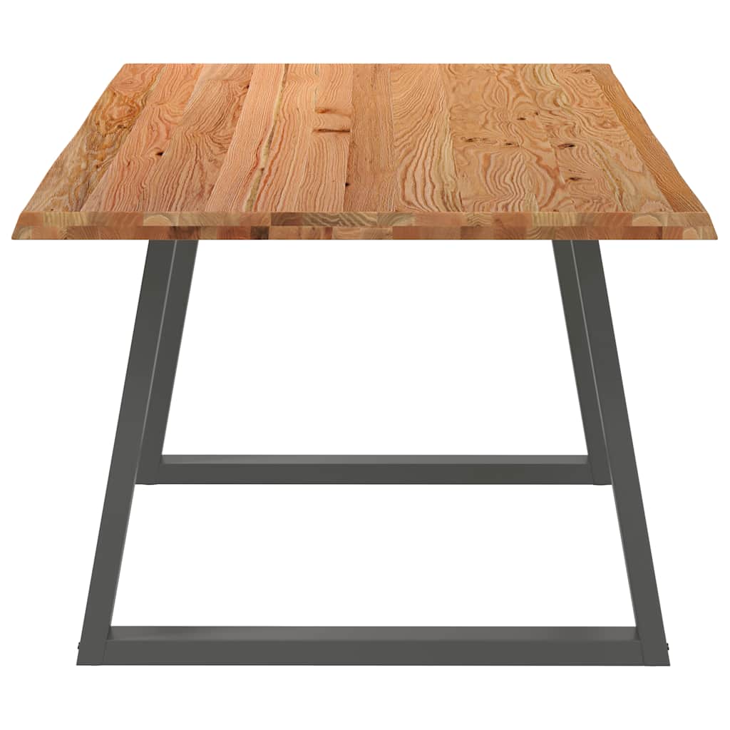 Eettafel met natuurlijke rand 200x100x74 cm massief eikenhout