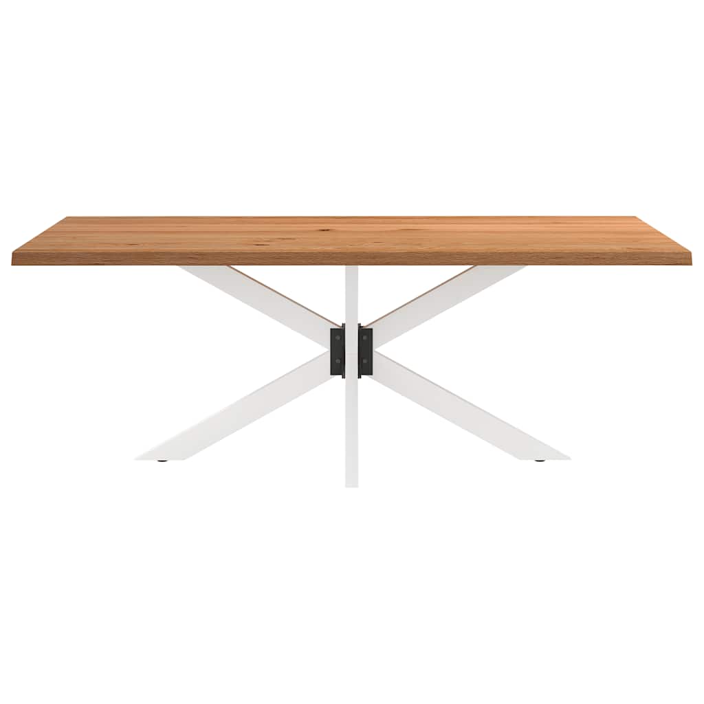 Eettafel met natuurlijke rand massief eikenhout rechthoekig
