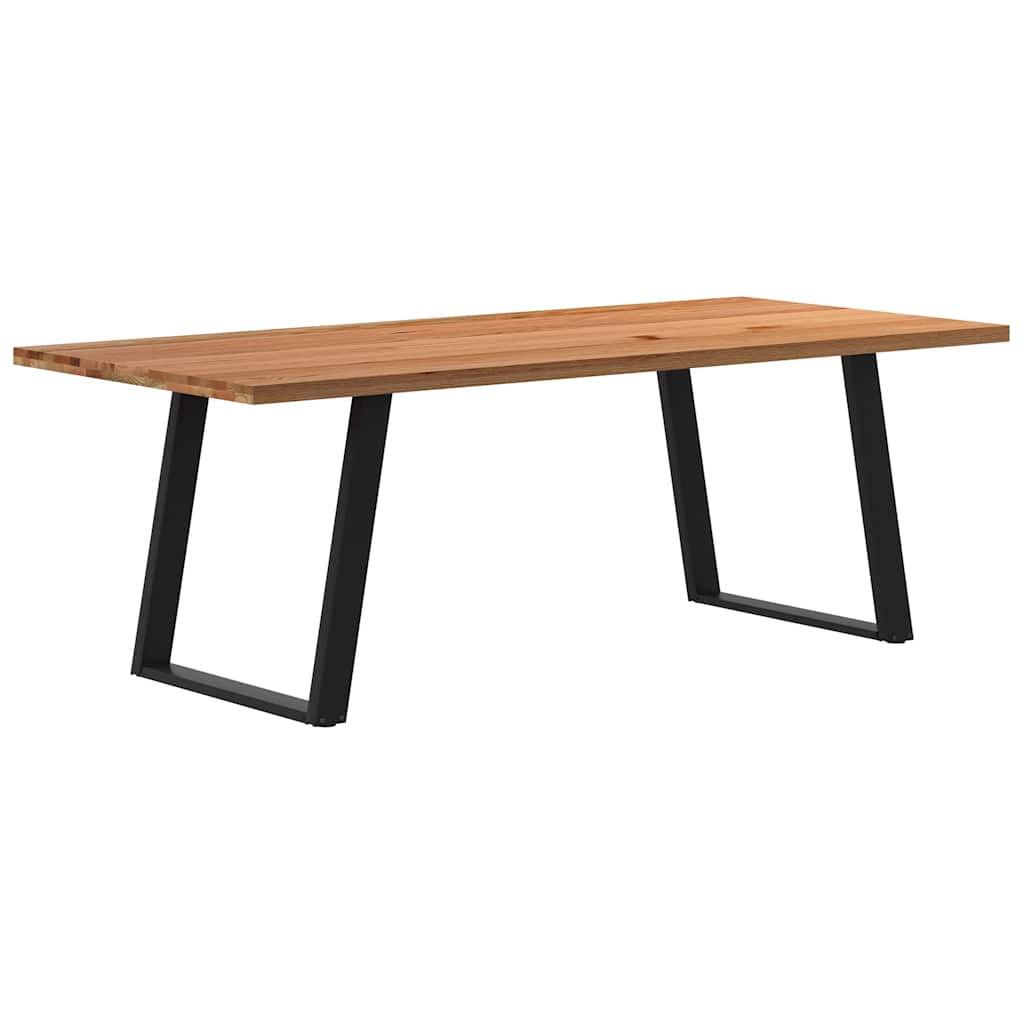 Eettafel rechthoekig 220x100x74 cm massief eikenhout lichtbruin