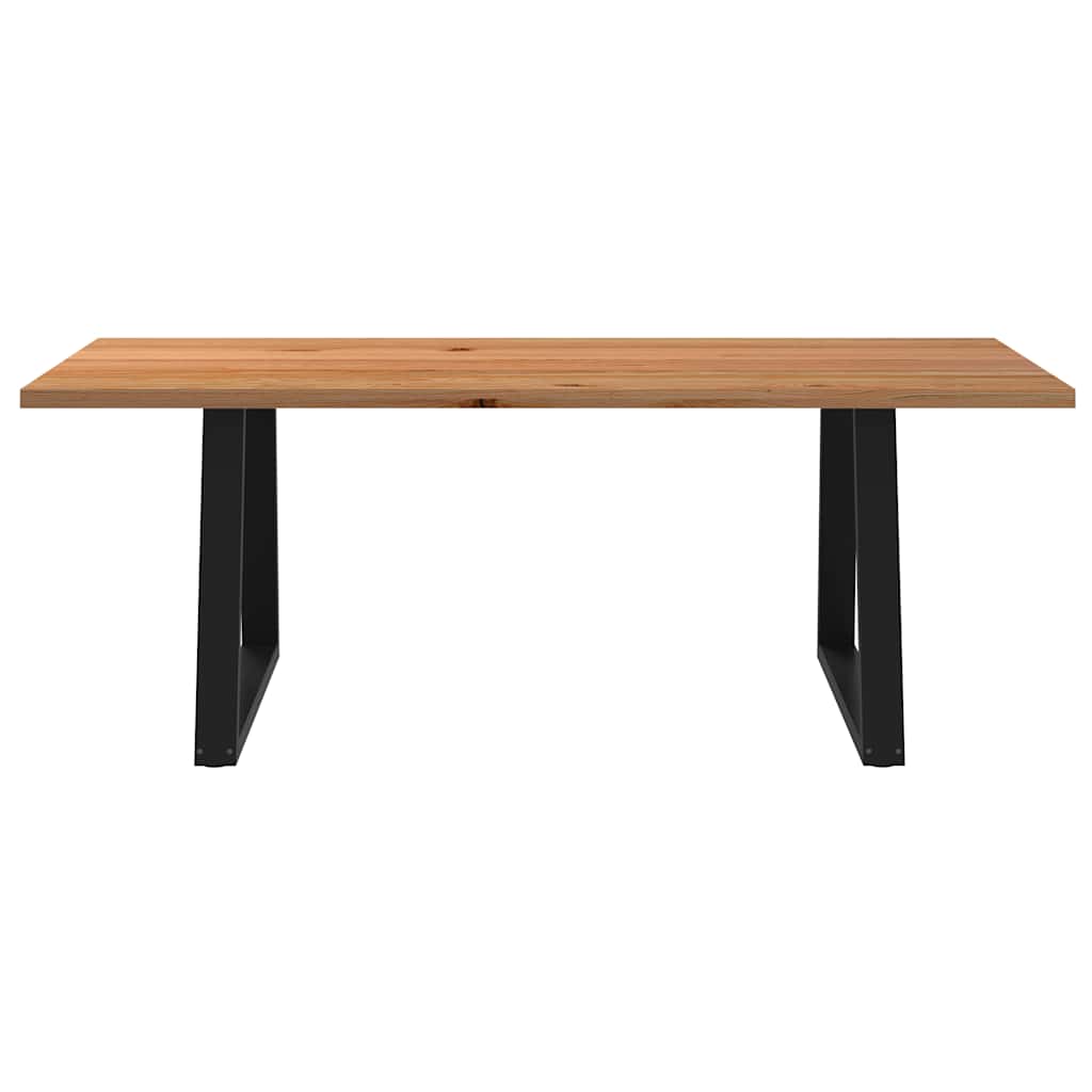Eettafel rechthoekig 220x100x74 cm massief eikenhout lichtbruin