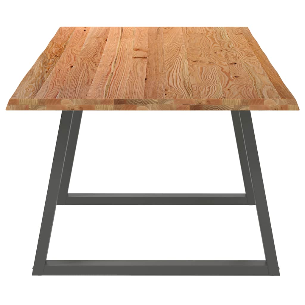 Eettafel met natuurlijke rand 240x100x74 cm massief eikenhout