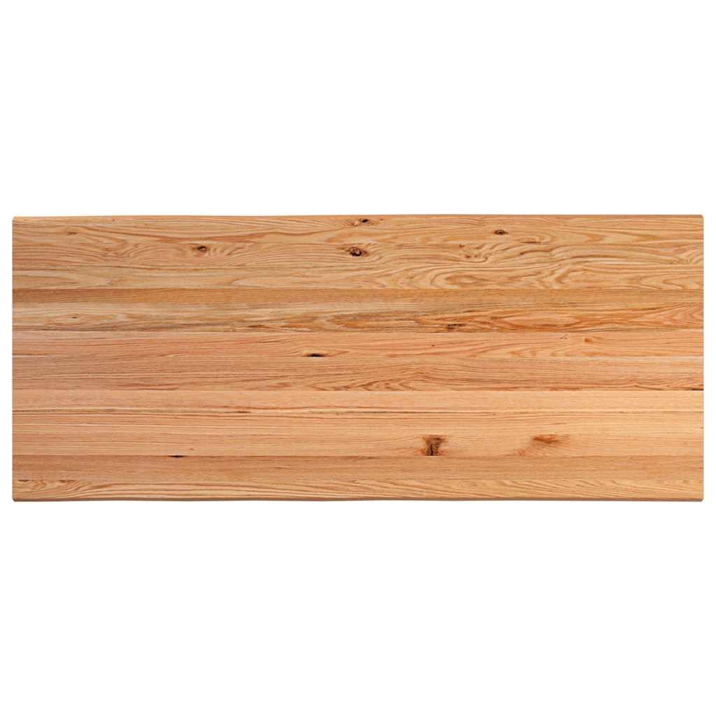 Eettafel met natuurlijke rand 240x100x74 cm massief eikenhout