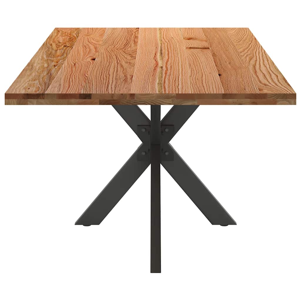 Eettafel rechthoekig 220x100x74 cm massief eikenhout lichtbruin