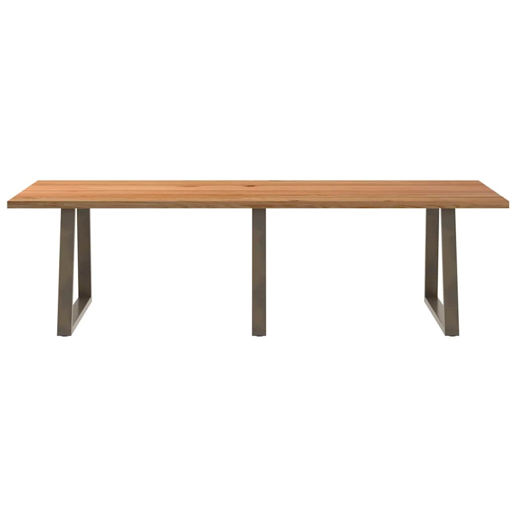 Eettafel rechthoekig 280x100x74 cm massief eikenhout lichtbruin